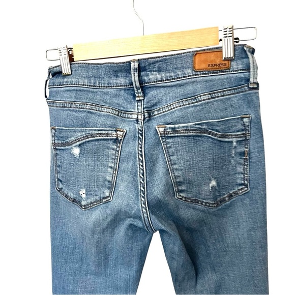 Express Stretch Distressed Ankle Jeans Size 2 - Picture 6 of 11